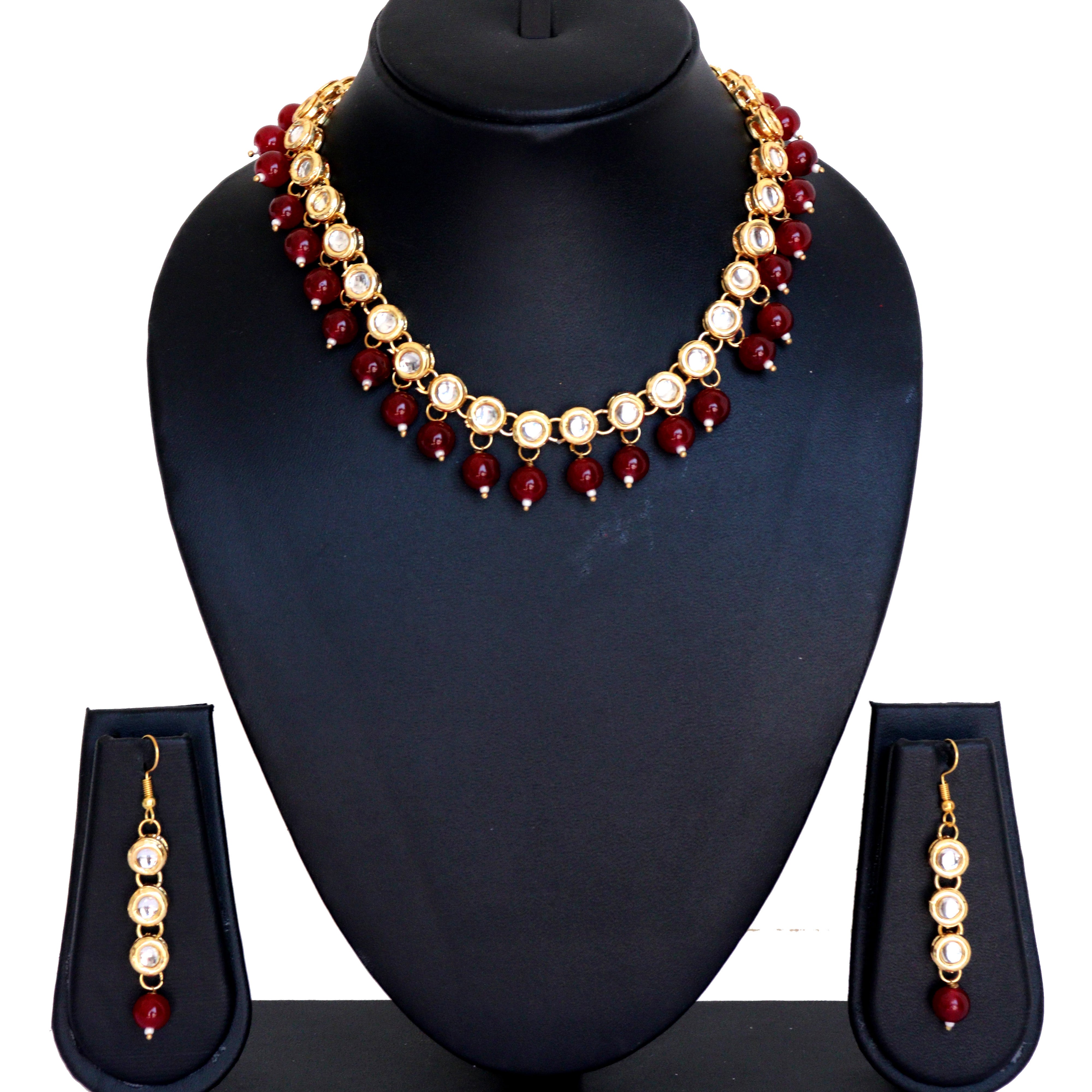 Kundan Choker Set with Red Beads
