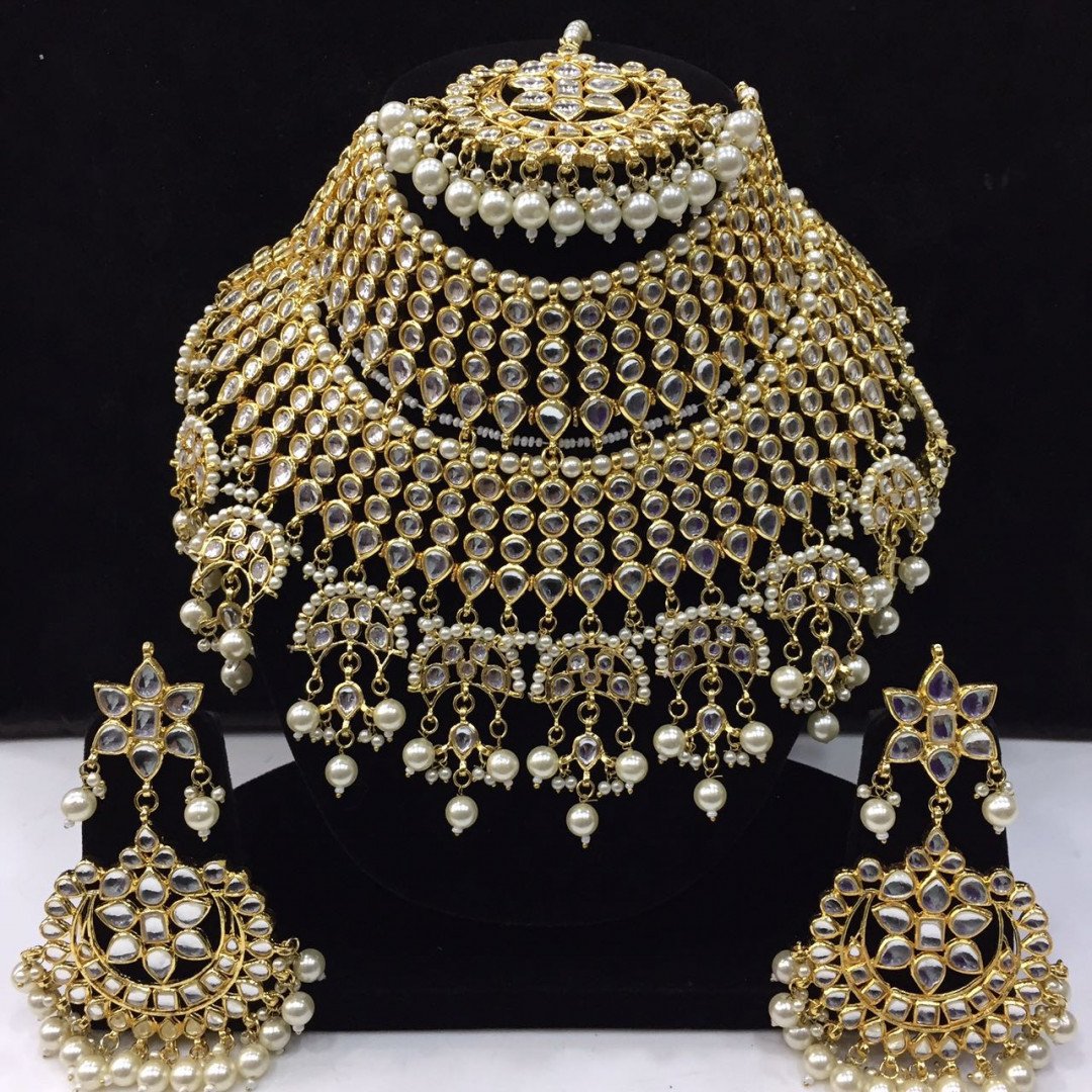 Luxurious Kundan Heavy Bridal Jewellery Sets | Timeless Elegance White