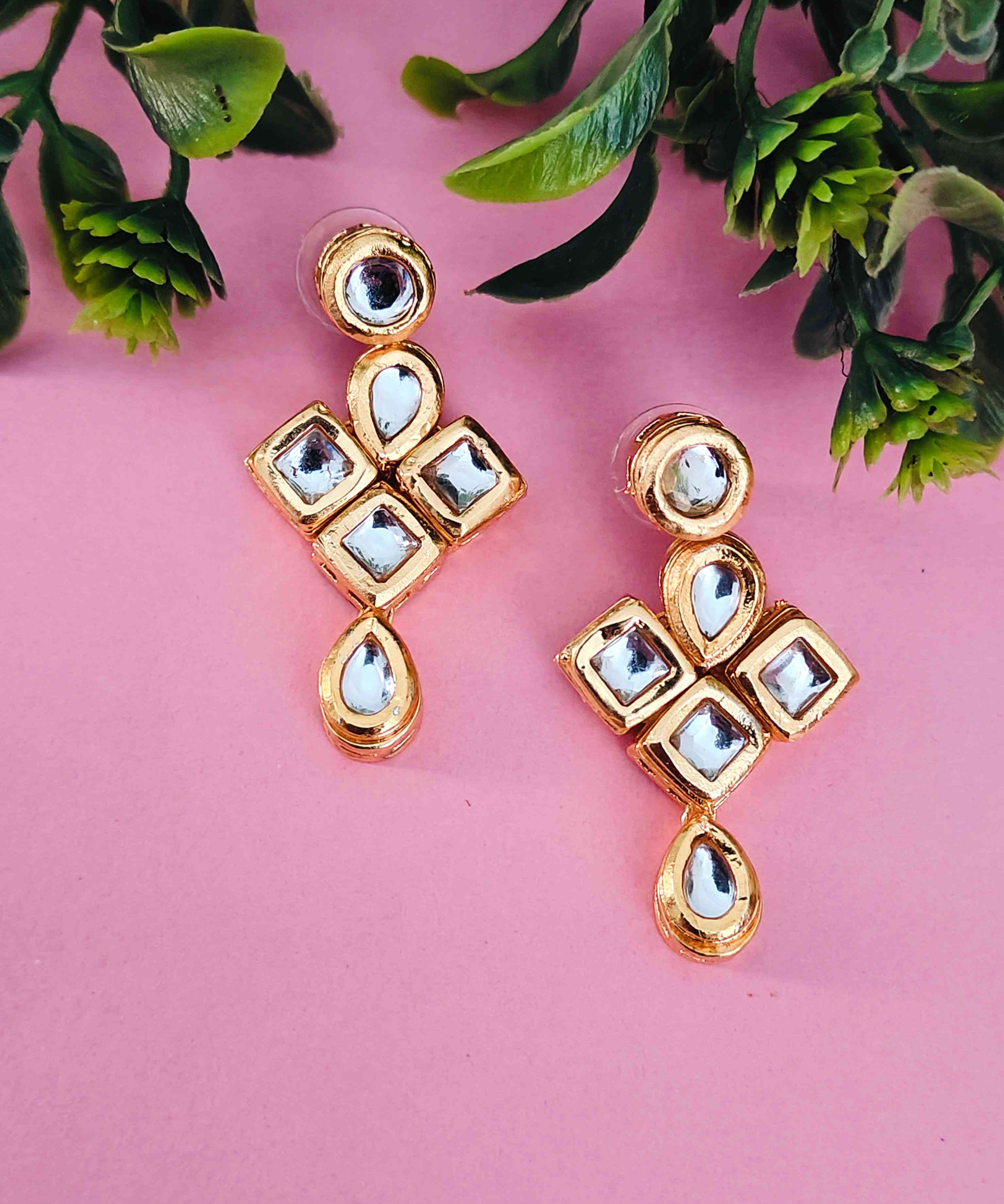 Kundan Studded Earrings for Girls