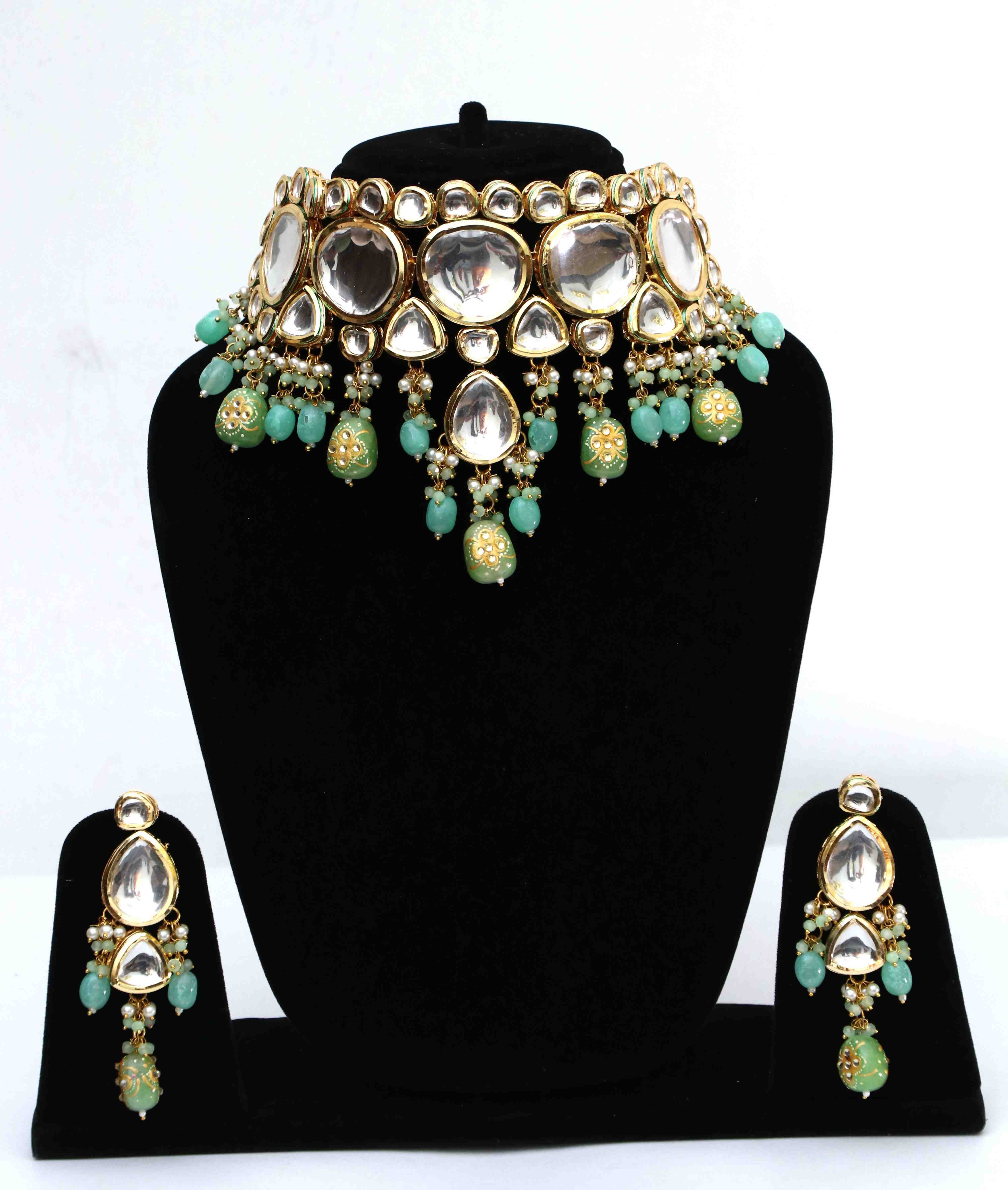 Polki Kundan Studded Jewellery Set