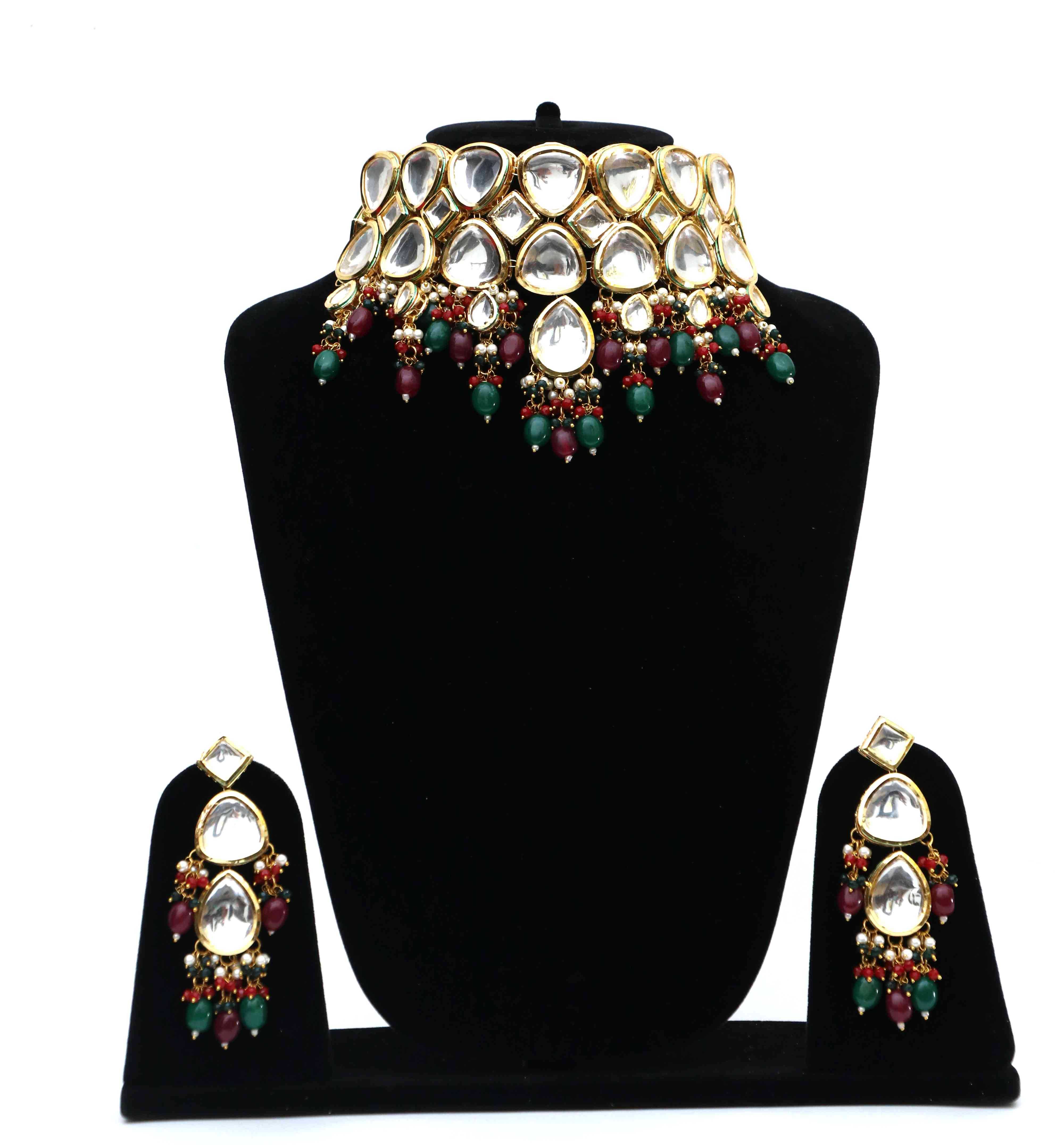 Polki Kundan Studded Jewellery Set