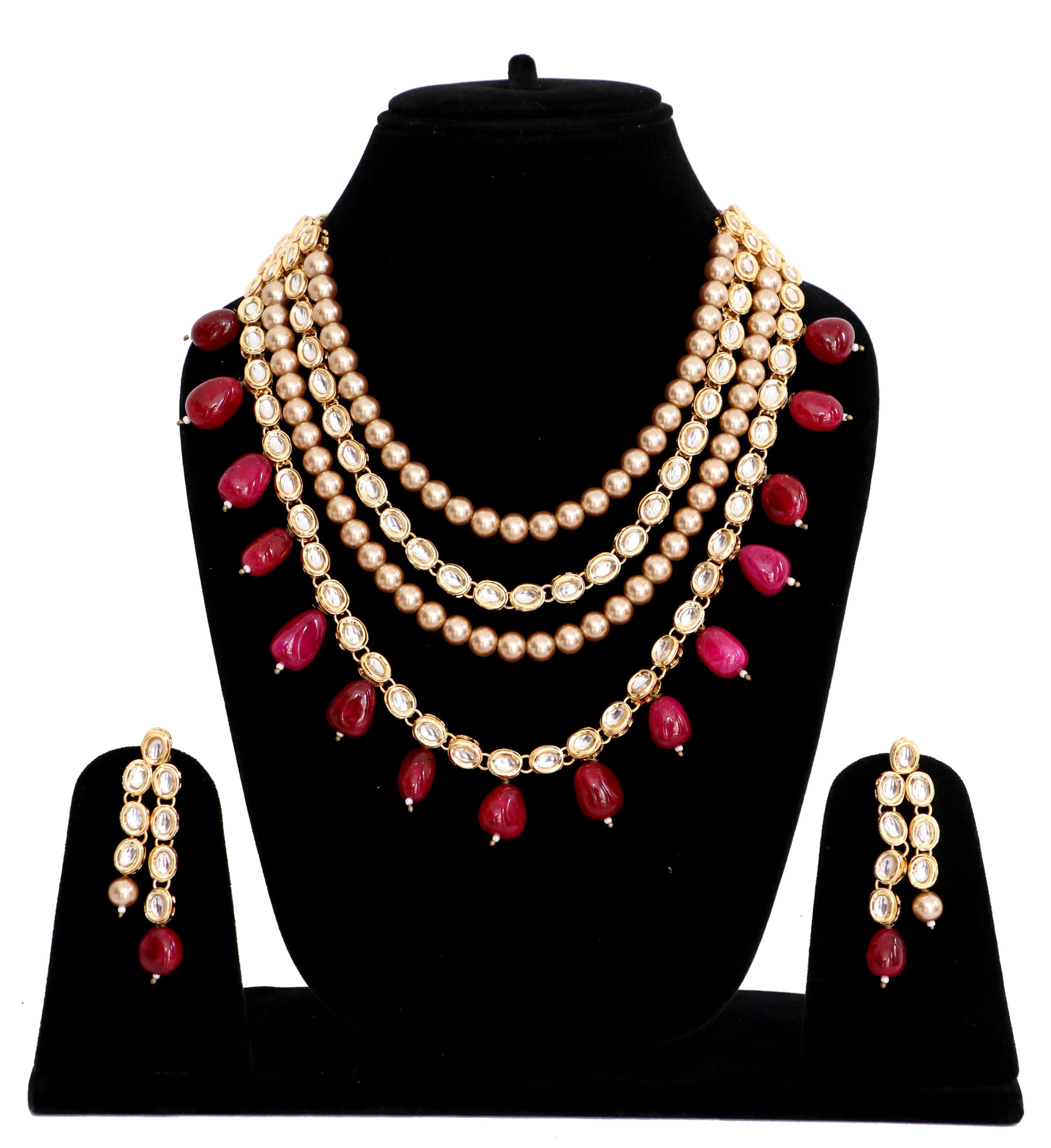 Kundan Long Haar Necklace Set