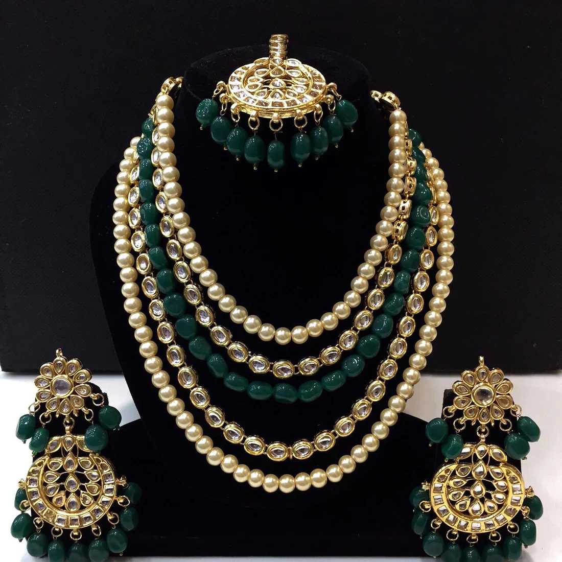 Kundan Long Haar Necklace Set